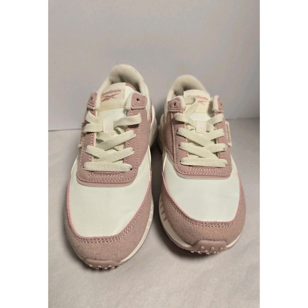 Reebok Comfort Shoes Kids Sz Youth 1 Ivory Peach Running Sneakers Footbed pink